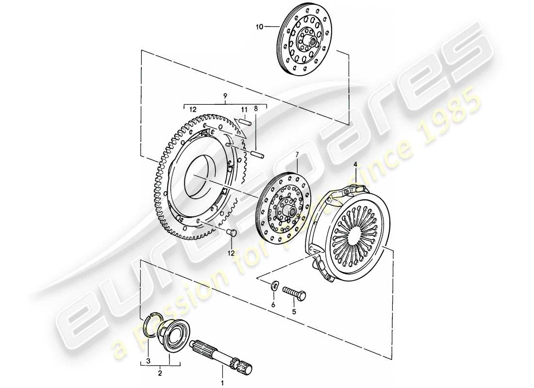 porsche 1986 (928) clutch part diagram