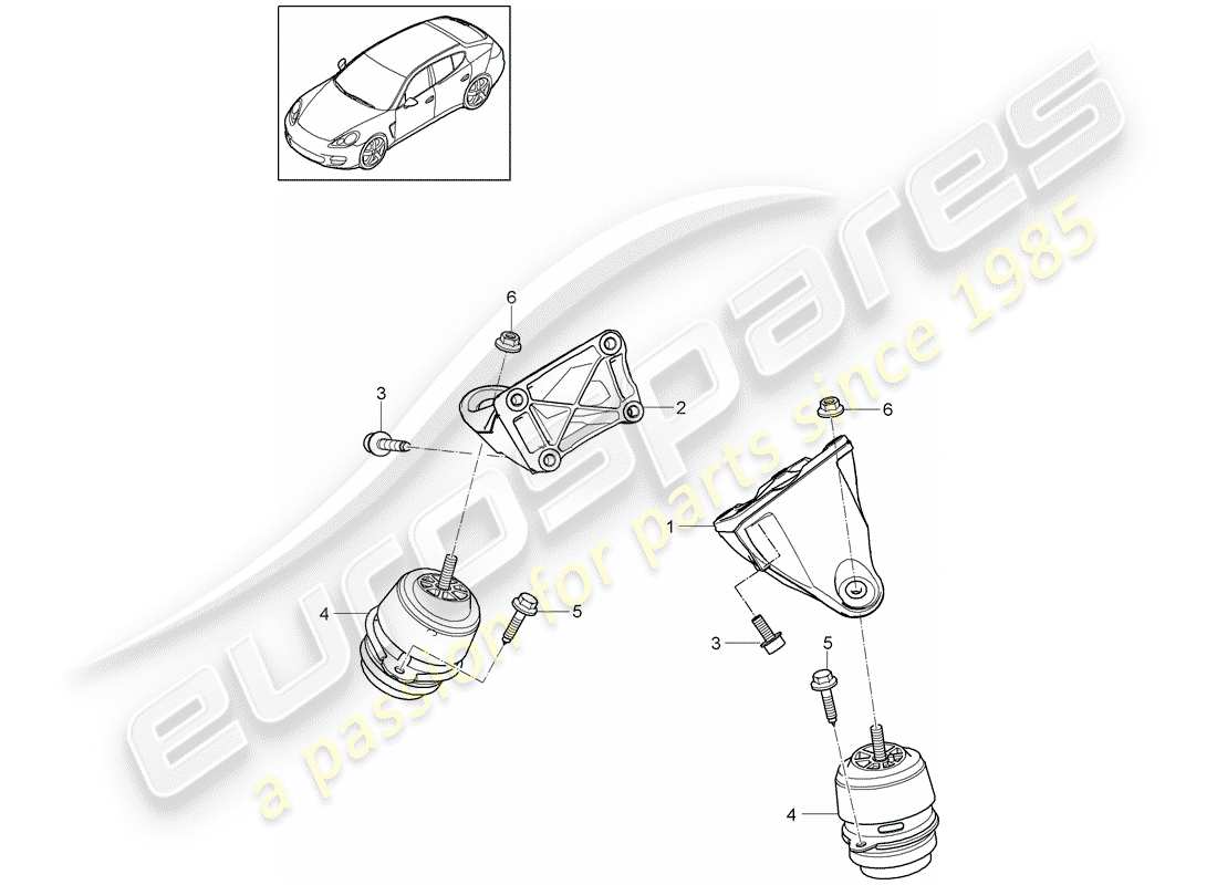 porsche 2014 (panamera 970) engine lifting tackle lower part diagram