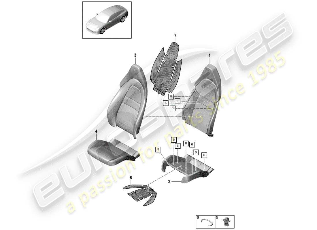 porsche 2018 (panamera 971-1) seat for comfort seat part diagram