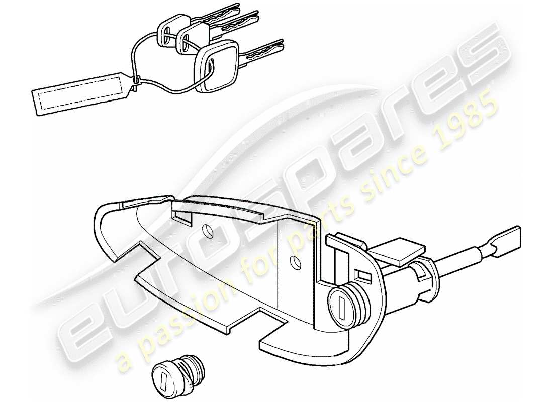 porsche 1997 (986 boxster) repair kits 1 set of lock cylinders part diagram