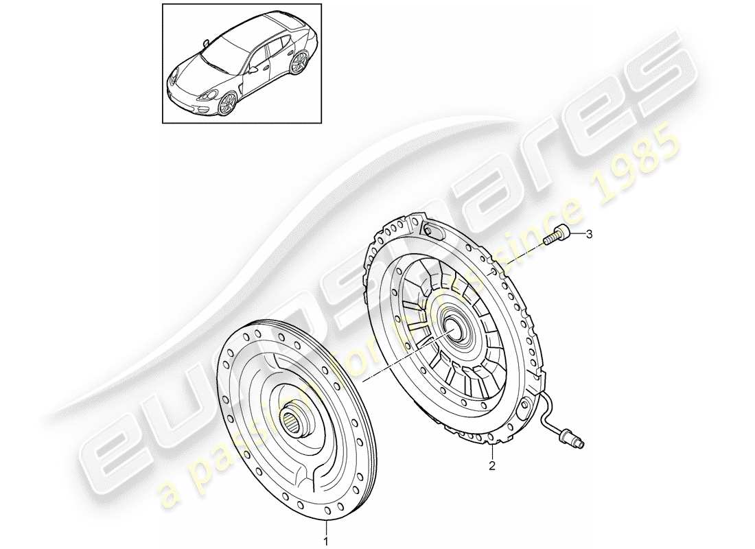 porsche 2014 (panamera 970) coupling for vehicles with hybrid drive part diagram