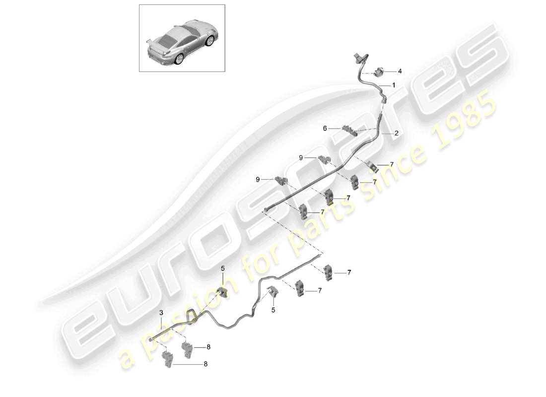 a part diagram from the porsche 991 parts catalogue