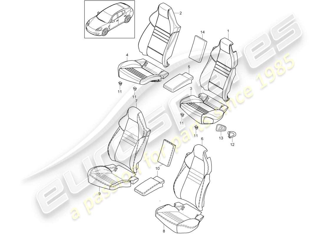 a part diagram from the porsche panamera parts catalogue