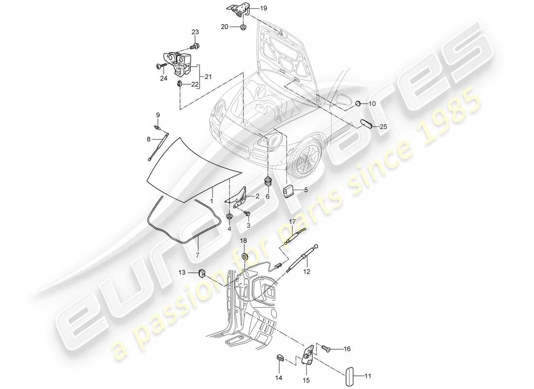 a part diagram from the porsche 2009 (cayenne e1 9pa) parts catalogue