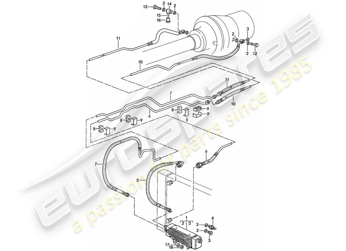 a part diagram from the porsche 1984 (928) parts catalogue