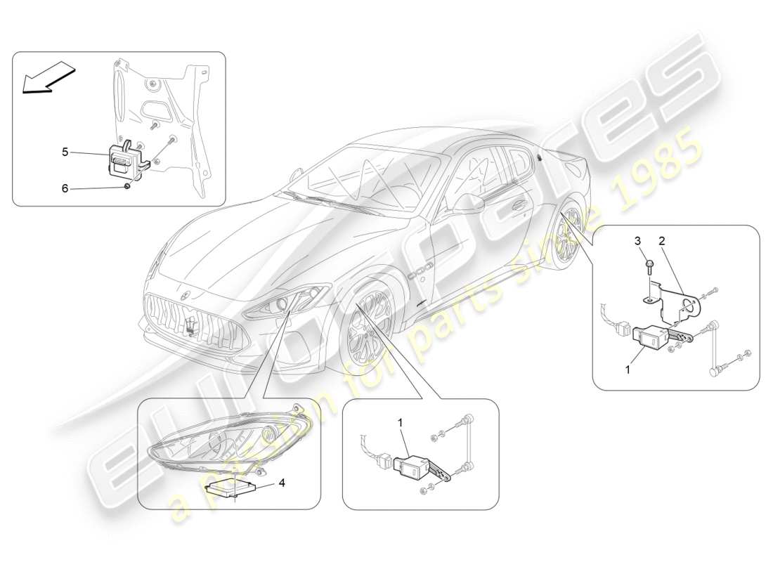 VIEW PARTS DIAGRAMS FROM THE MASERATI GRANTURISMO SPORT PARTS CATALOGUE a part diagram from the maserati granturismo sport parts catalogue