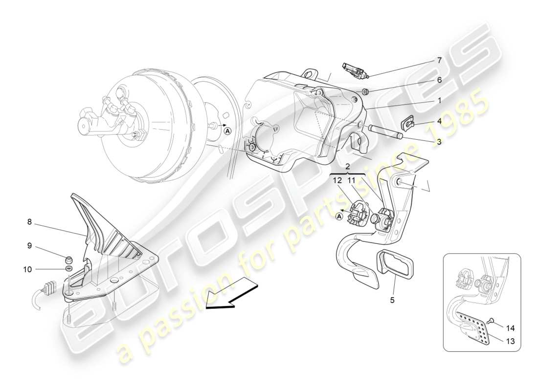 a part diagram from the maserati granturismo (2010) parts catalogue