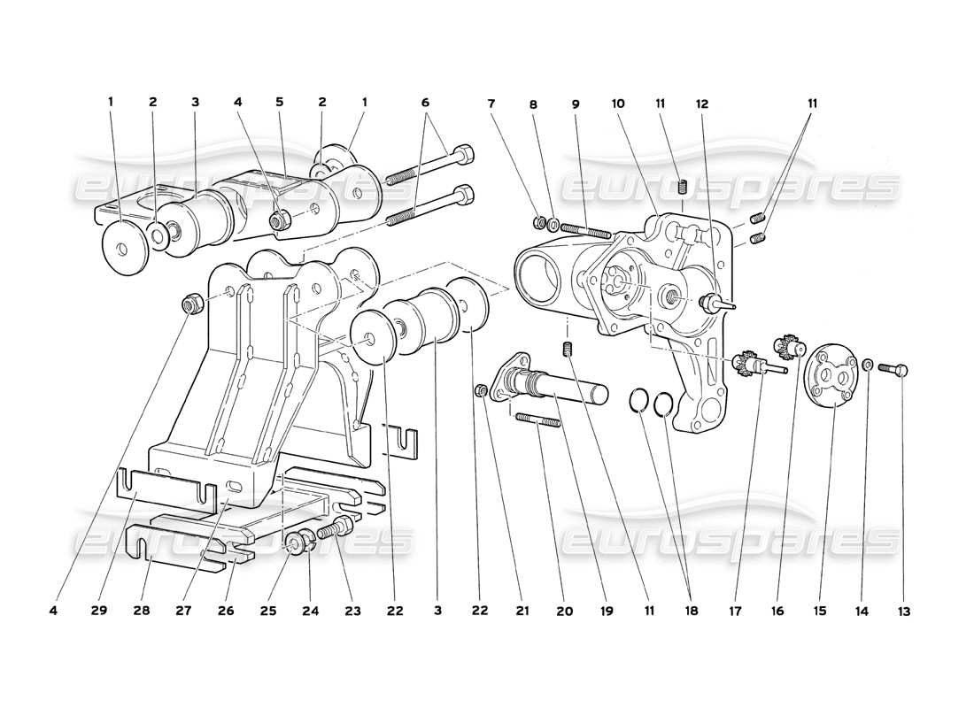 a part diagram from the lamborghini diablo sv (1999) parts catalogue