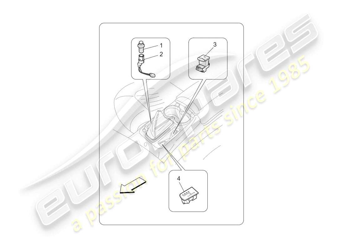 a part diagram from the maserati granturismo (2009) parts catalogue