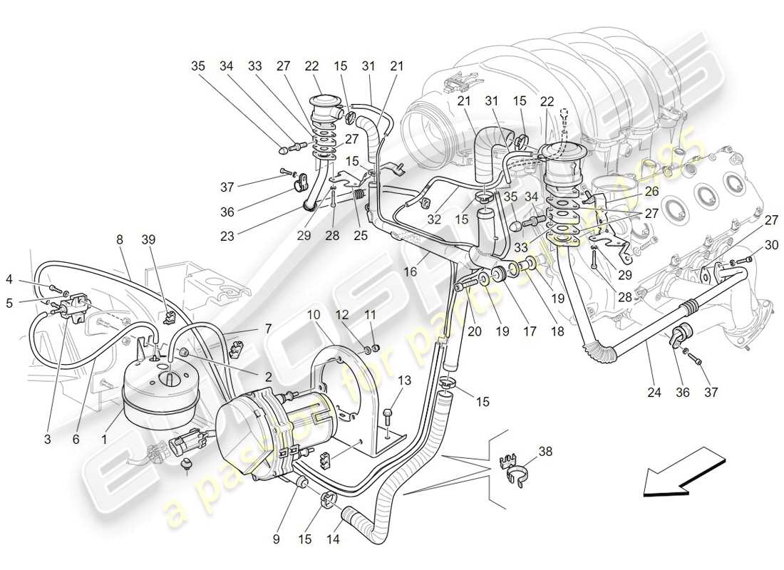 a part diagram from the Maserati GranTurismo (2009) parts catalogue