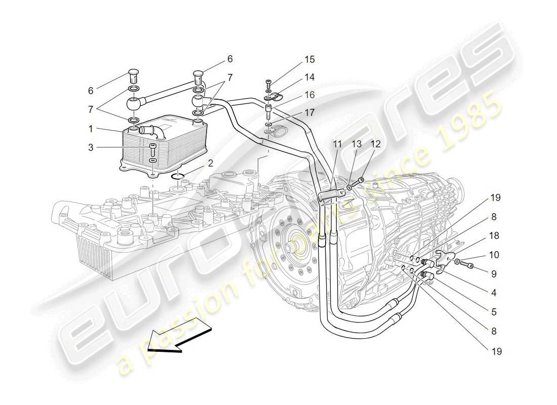 a part diagram from the maserati granturismo parts catalogue