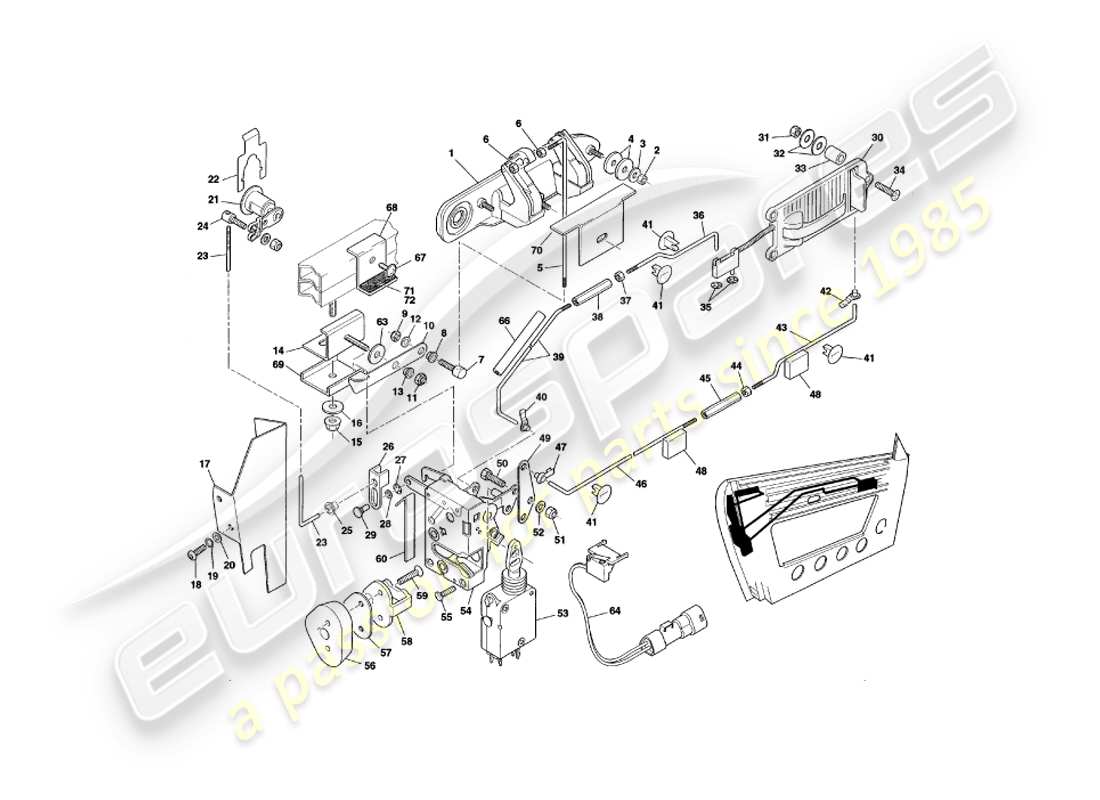 a part diagram from the aston martin v8 coupe parts catalogue