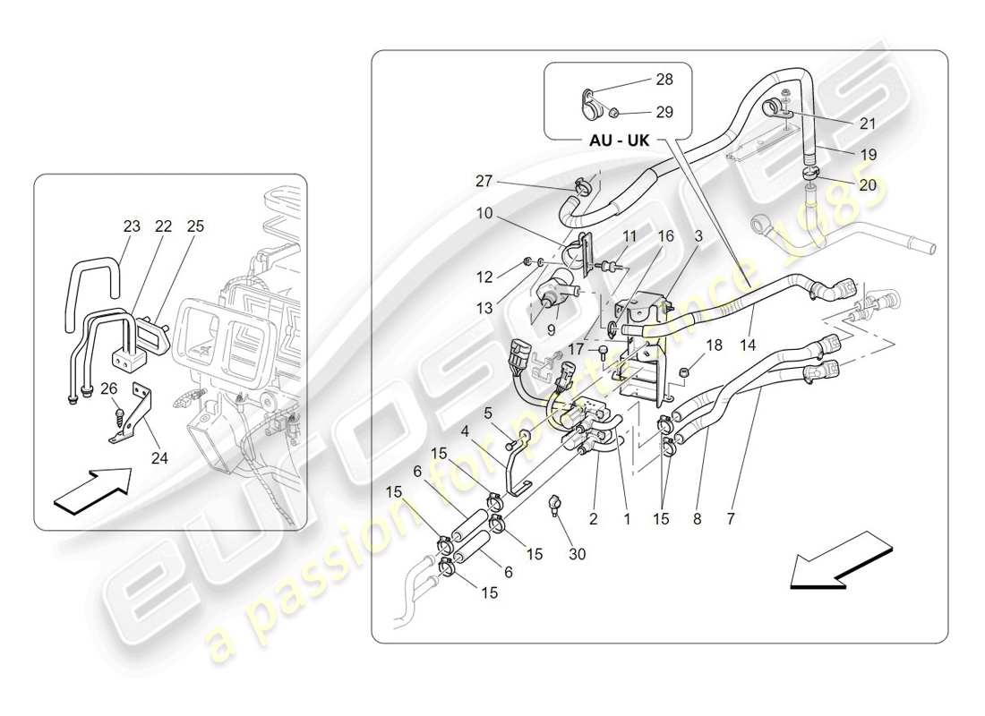 a part diagram from the maserati granturismo parts catalogue