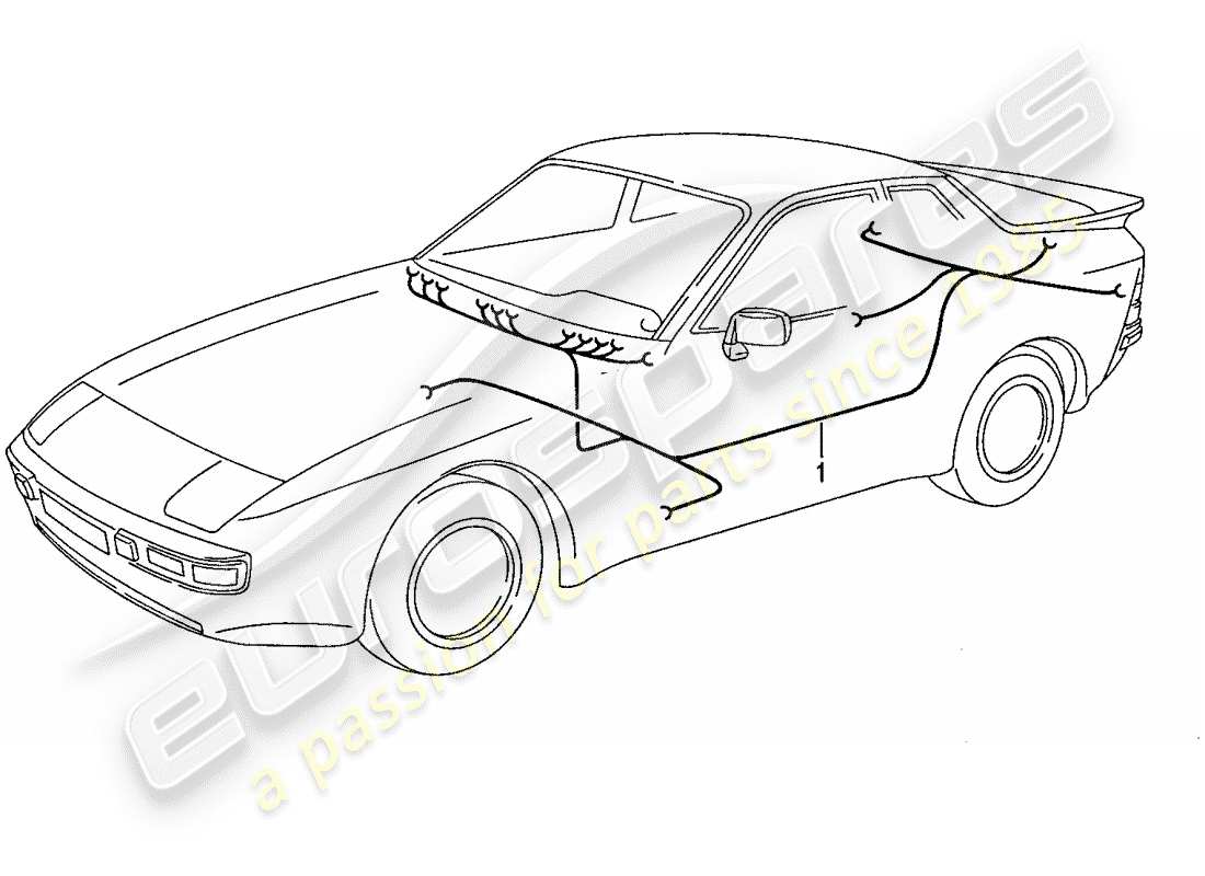 porsche 1991 (944) wiring harnesses - passenger compartment part diagram
