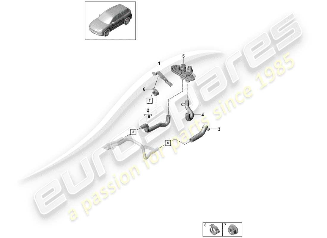 porsche 2020 (cayenne e3 9ya/9yb) heater battery low-temperature circuit for vehicles with hybrid drive part diagram