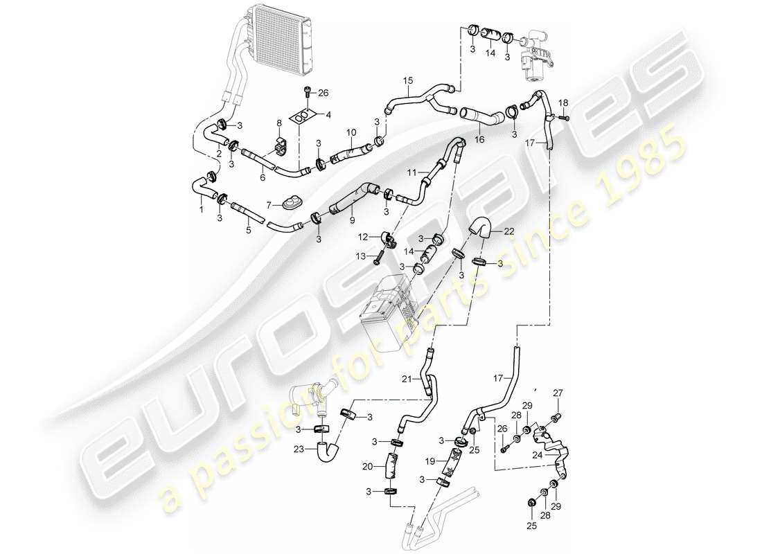 porsche 2005 (cayenne e1 9pa) air con./heating/aux. heater supply pipe return line heat exchanger to use before: f >>9p-6la01 562 f >>9p-6la41 356 f >>9p-6la80 630 f >>9p-6la21 748 rear part diagram