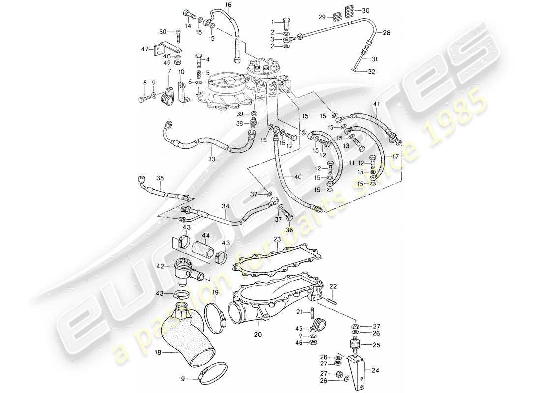 porsche 1991 (964) k-jetronic parts diagram