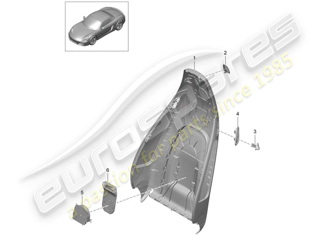 porsche 2015 (981 boxster) backrest shell sports seat accessories d - mj 2012>> parts diagram