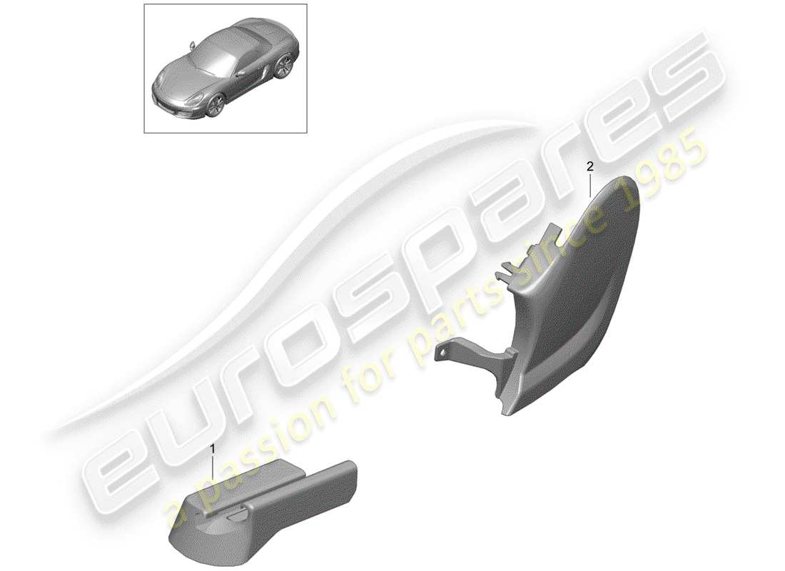 porsche 2014 (981 boxster) sports seat plus (complete) no longer available trim cover trim for seat front parts diagram