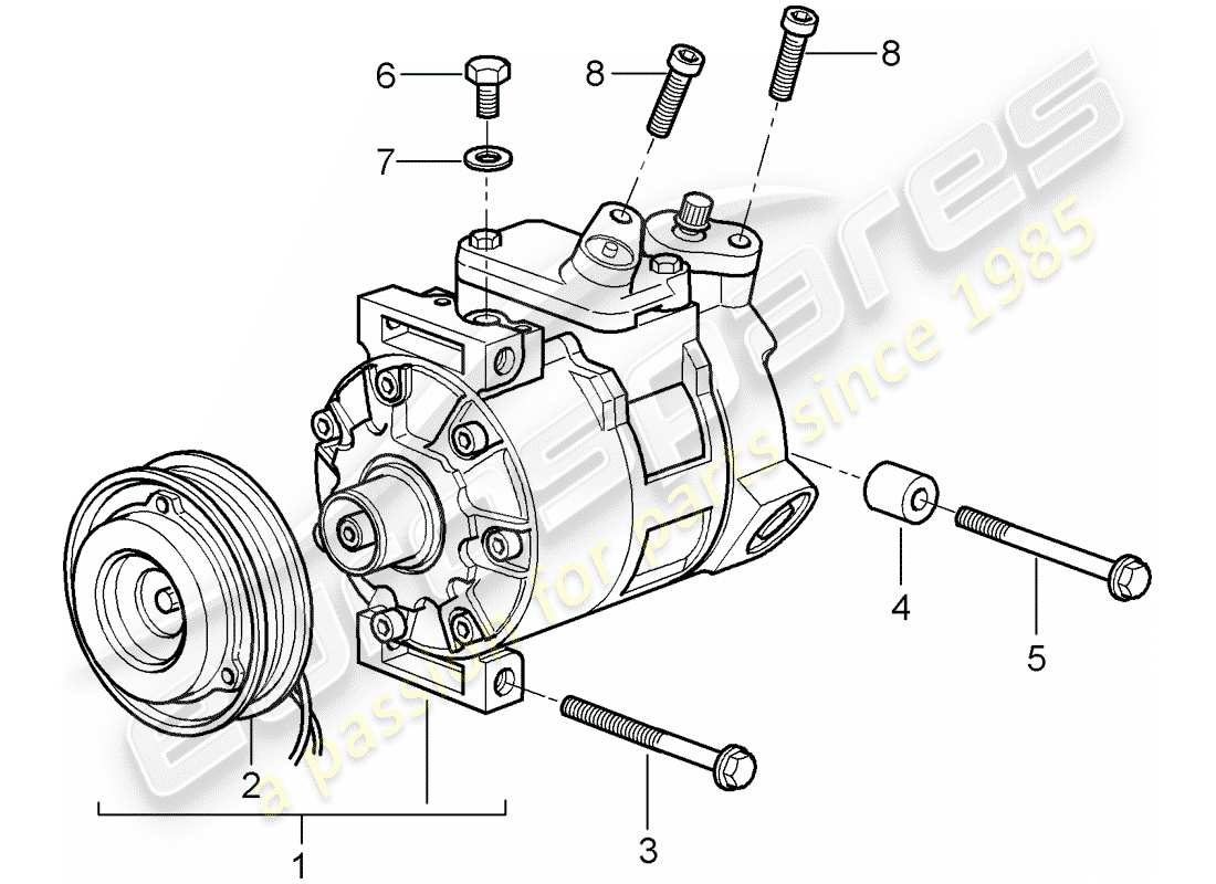 porsche cayman 987 (2006) compressor parts diagram