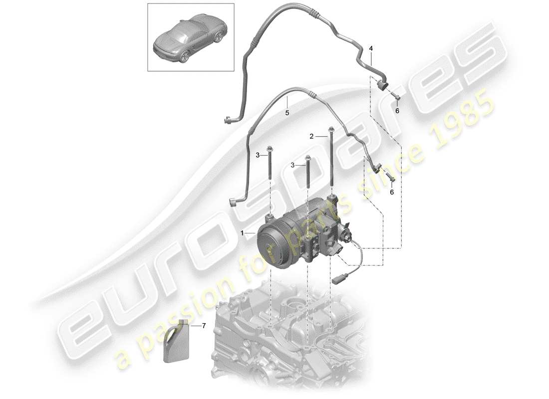 porsche 2014 (981 boxster) compressor air conditioning parts diagram
