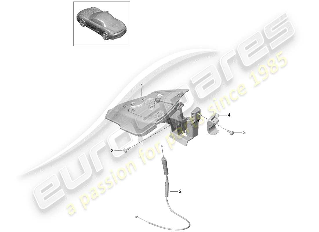 porsche 2013 (981 boxster) flap side convertible top parts diagram