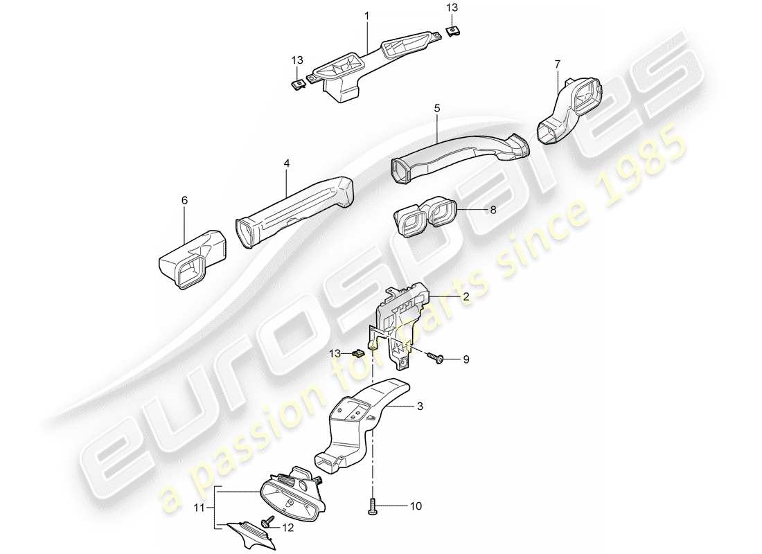 porsche 2009 997-2 turbo / gt2 air distributor parts diagram