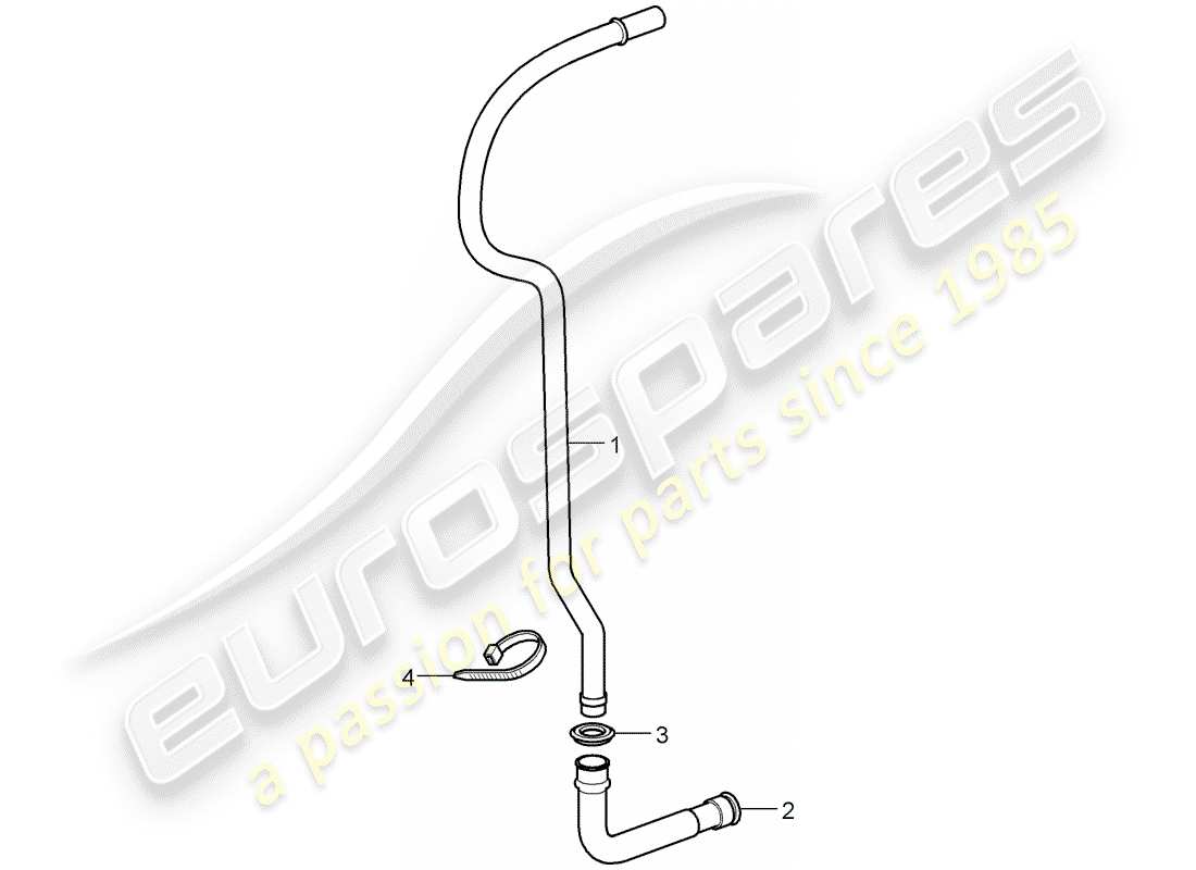 porsche 2008 (987 boxster) water drain pipe for attachment to: air distribution housing parts diagram