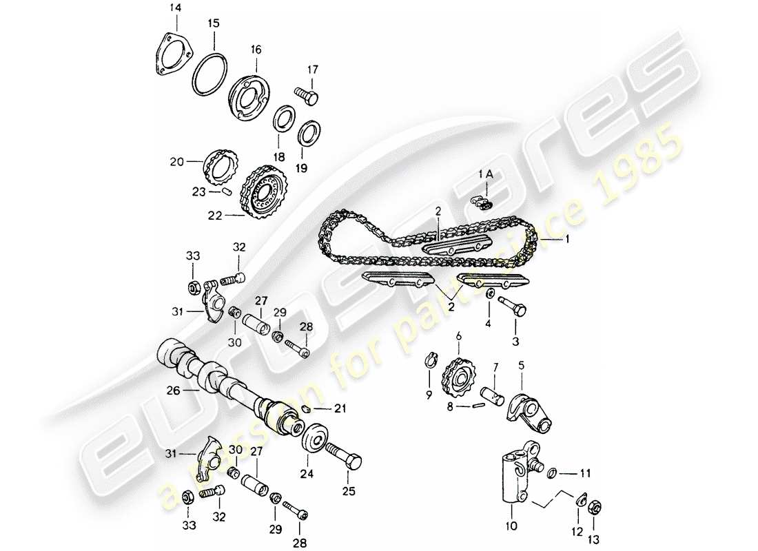 porsche 1994 (964) valve control parts diagram
