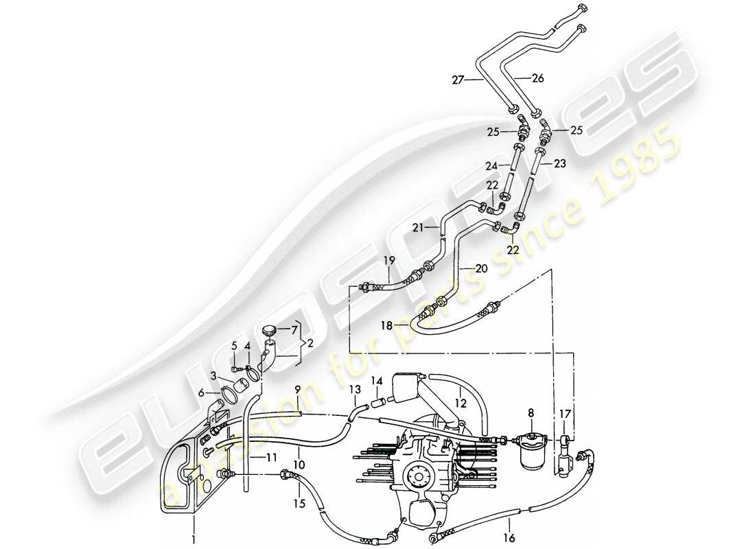 a part diagram from the porsche 356 parts catalogue