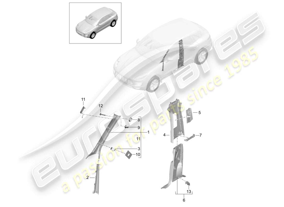 a part diagram from the porsche 2015 (macan) parts catalogue