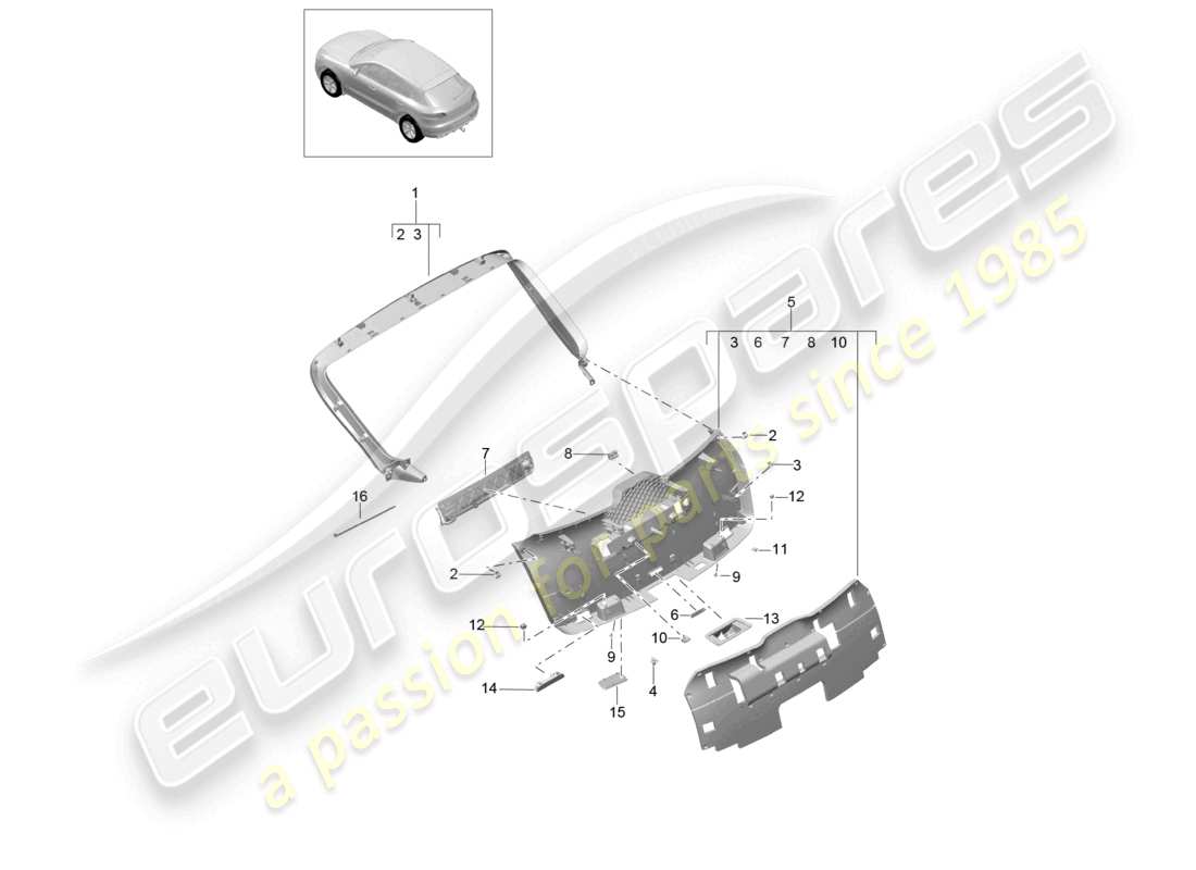 a part diagram from the porsche macan parts catalogue