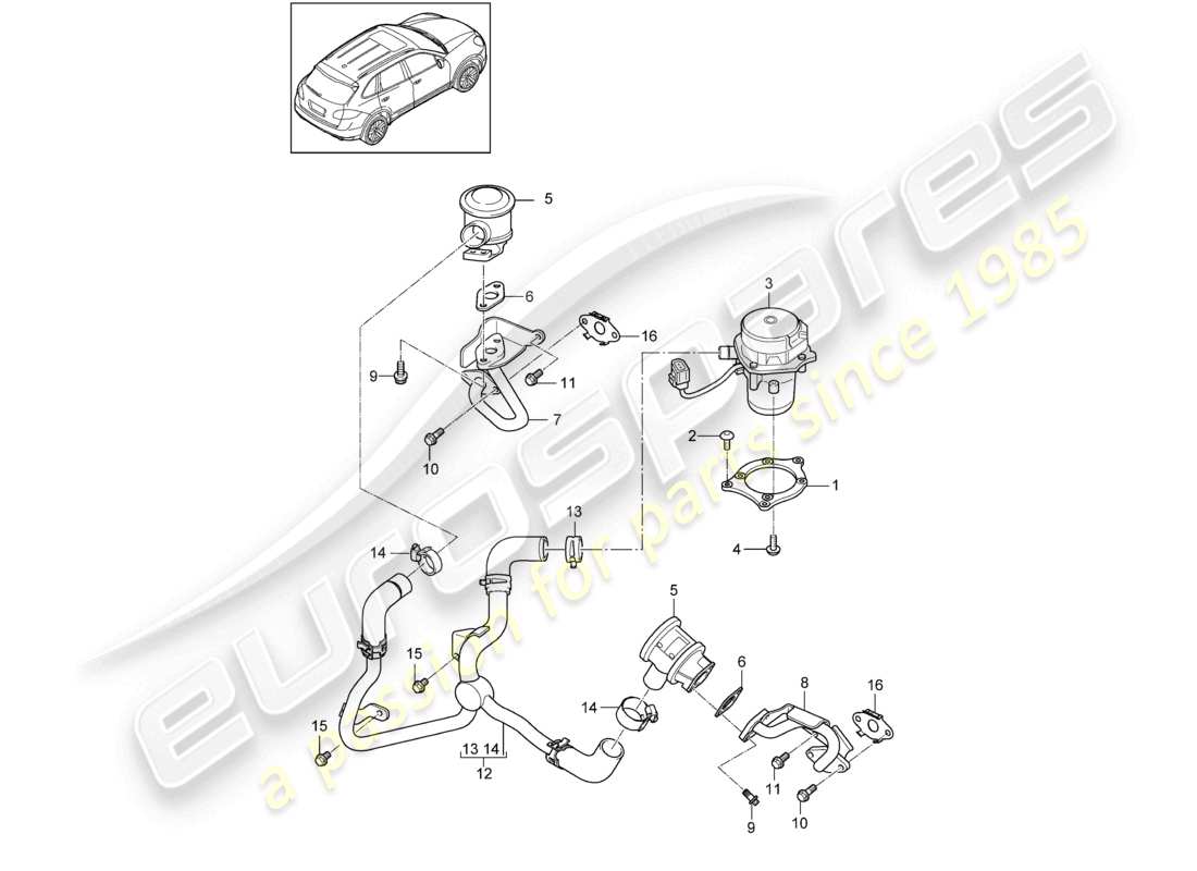 a part diagram from the porsche 2015 (cayenne e2 92a) parts catalogue
