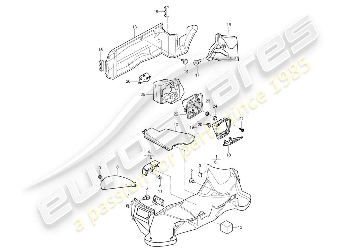 a part diagram from the porsche 2008 (987 boxster) parts catalogue