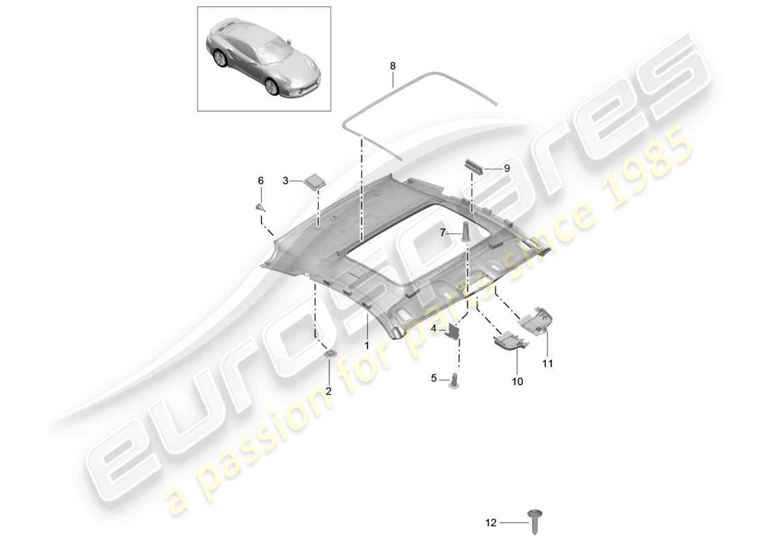 a part diagram from the porsche 991 parts catalogue
