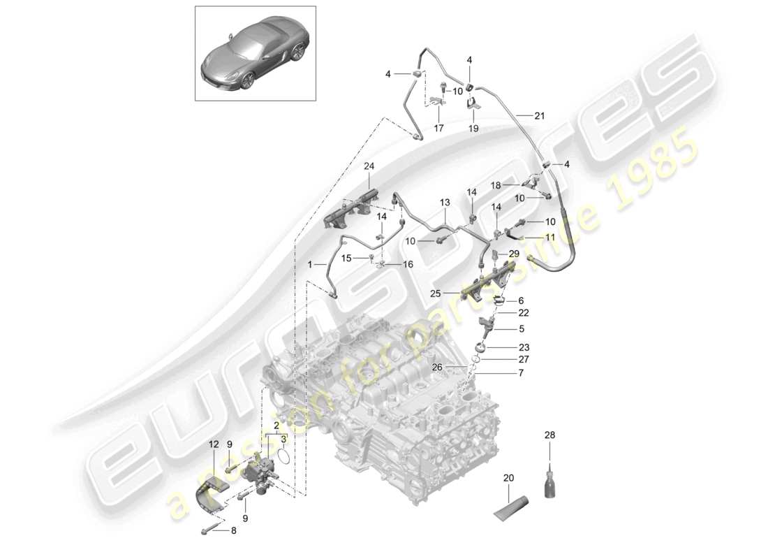 a part diagram from the porsche boxster parts catalogue