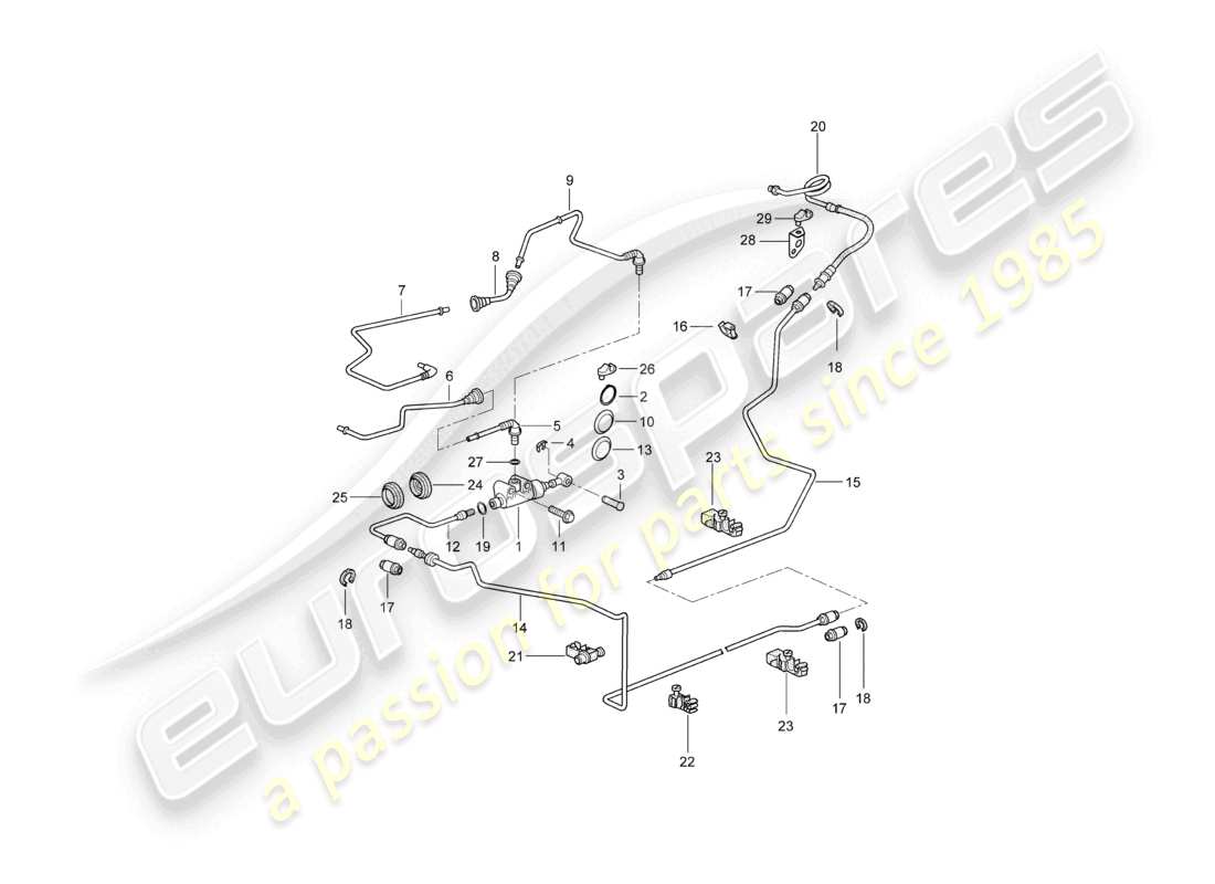 a part diagram from the porsche 2008 (987 boxster) parts catalogue