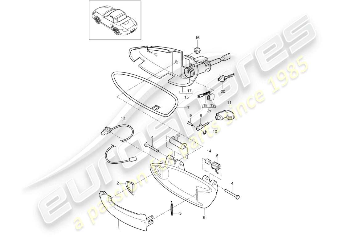 a part diagram from the porsche 2011 (987 boxster) parts catalogue