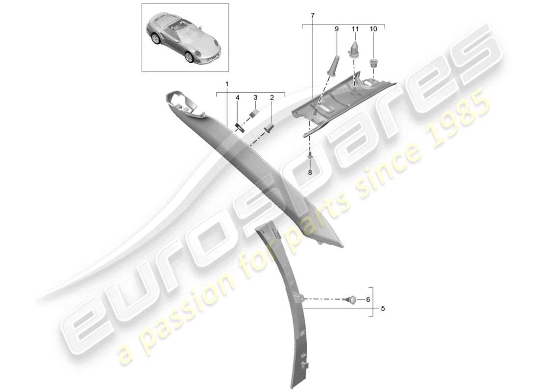 a part diagram from the porsche 2020 (991-2 turbo) parts catalogue