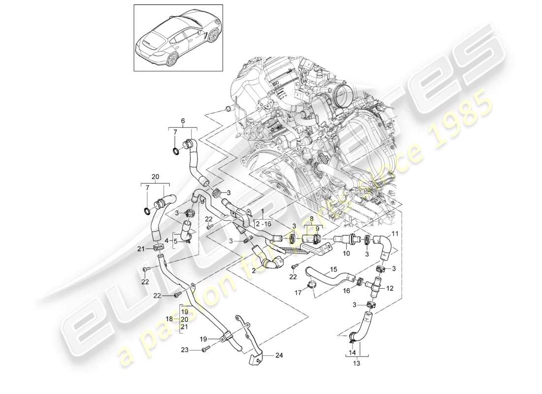 a part diagram from the porsche panamera parts catalogue