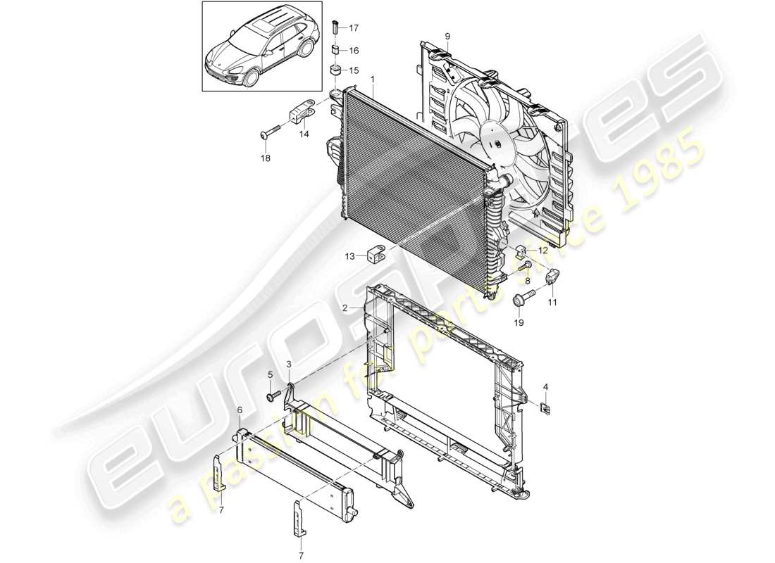 a part diagram from the porsche 2015 (cayenne e2 92a) parts catalogue