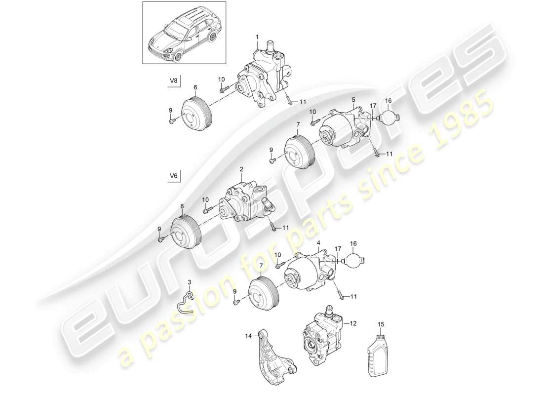 a part diagram from the porsche 2011 (cayenne e2 92a) parts catalogue
