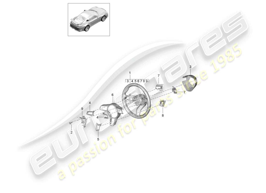 a part diagram from the porsche 991 parts catalogue