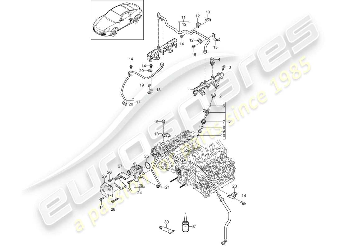 a part diagram from the porsche cayman parts catalogue