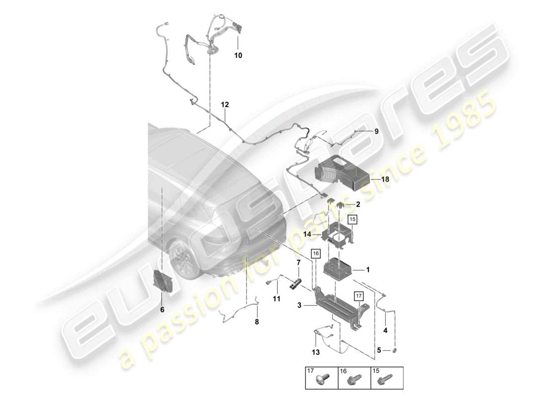 a part diagram from the porsche cayenne parts catalogue