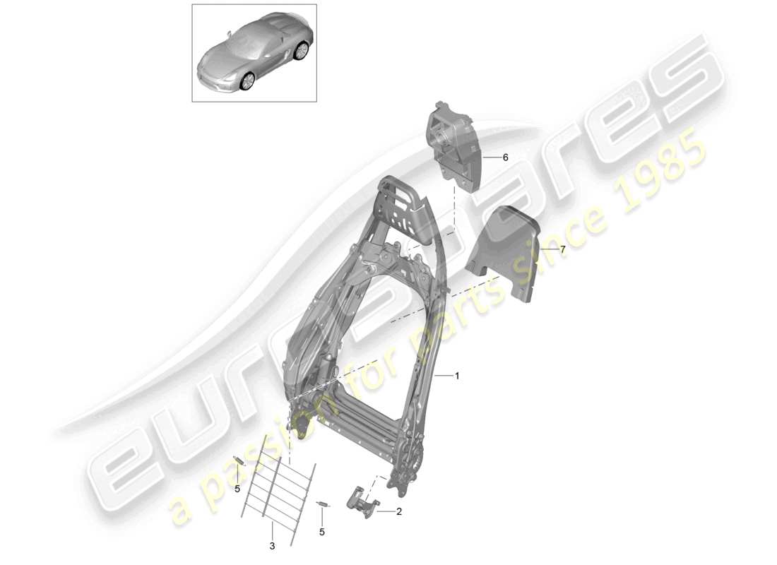 a part diagram from the porsche 2016 (981 boxster spyder) parts catalogue