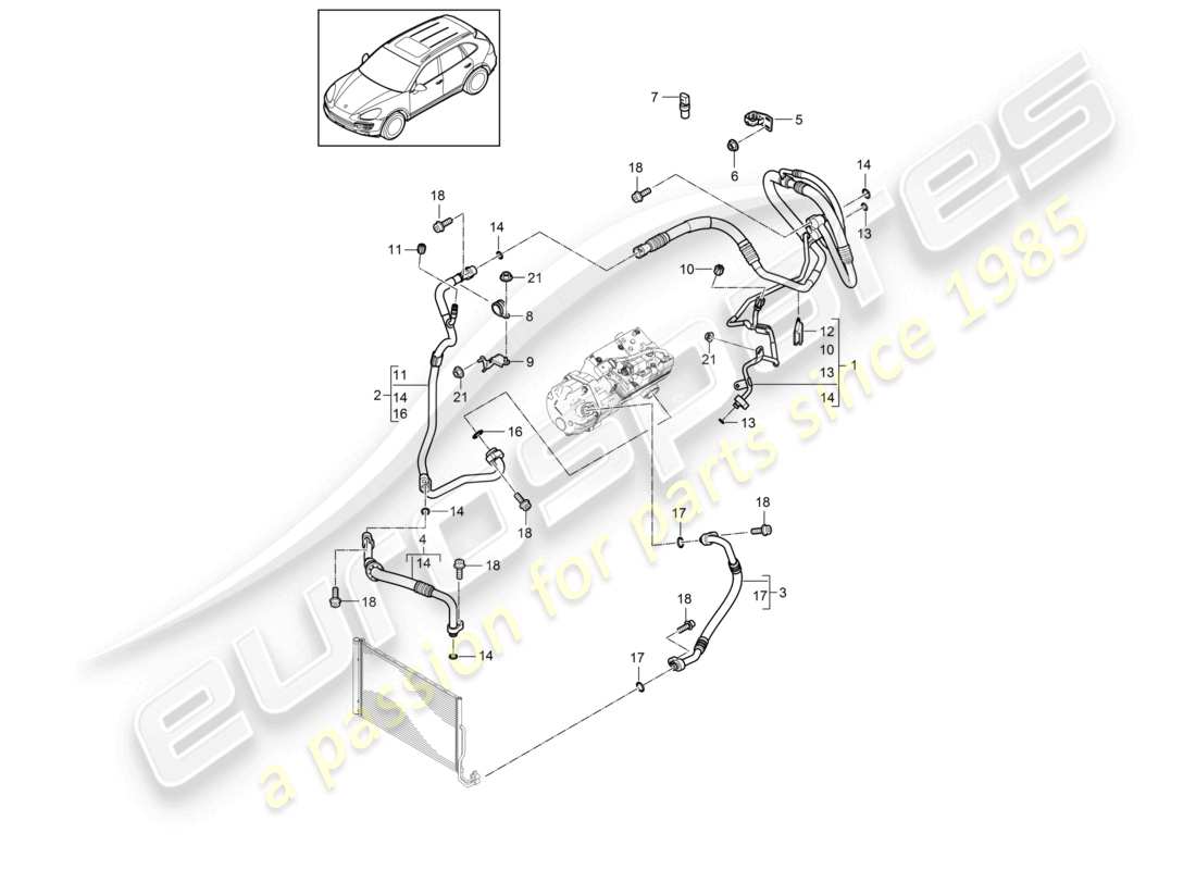 a part diagram from the porsche 2011 (cayenne e2 92a) parts catalogue