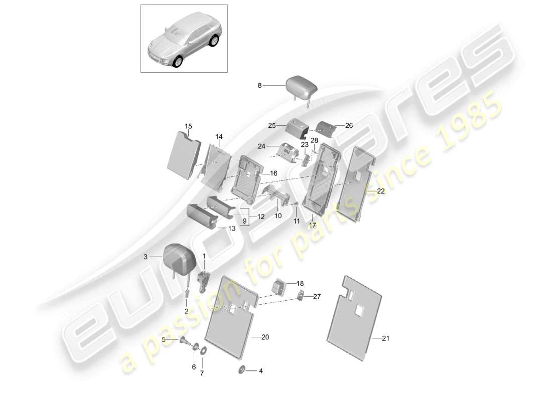 a part diagram from the porsche 2015 (macan) parts catalogue
