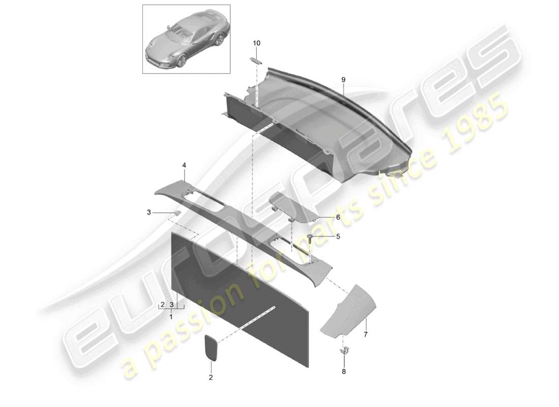a part diagram from the porsche 991 parts catalogue