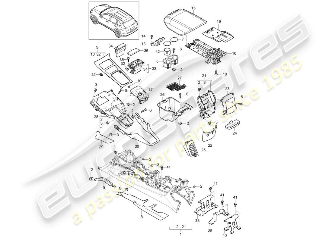 a part diagram from the porsche cayenne parts catalogue